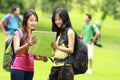 Hikers Looking The Map In Countryside Royalty Free Stock Photo