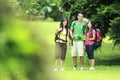 Hikers Looking The Map In Countryside Royalty Free Stock Photo