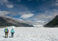 Hikers on Margerie Glacier Royalty Free Stock Photo