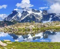 Hikers Mount Shuksan Pool Artist Point Washington State