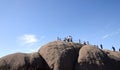 Hikers on mountain summit