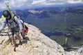 Hikers near the summit of Zugspitze Mountain