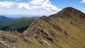 Hikers on Oslea Ridge, Valcan Mountains, Romania