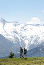 Hikers over the Latschenalm, Gerlos, Austria