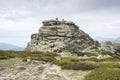 Hikers in Siete Picos Seven Peaks range