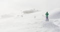 Snowstorm in the mountains at winter time. Mountains of Trentino Alto Adige, South Tyrol Royalty Free Stock Photo