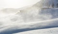 Snowstorm in the mountains at winter time. Mountains of Trentino Alto Adige, South Tyrol Royalty Free Stock Photo