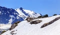 Hikers Snowfields Artist Point Glaciers Mount Shuksan Washington Royalty Free Stock Photo