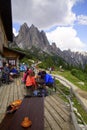 Hikers take a break for lunch