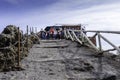 Hikers on top of Mount Vesuvius