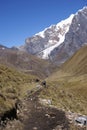 Hikers on trail in high Andes Royalty Free Stock Photo