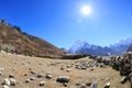 Hikers trekking on the way to everest base camp