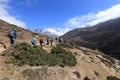 Hikers trekking on the way to everest base camp