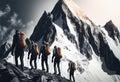 Hikers walking in the mountains. 3D Rendering Elements of this image furnished by NASA generative ai
