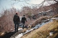 Hikers Walking In Winter