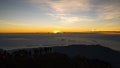 Hikers watching sunrise at the viewpoint of Mount Rinjani Royalty Free Stock Photo