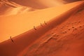 Hiking on a Sand Dune in Sossusvlei Royalty Free Stock Photo