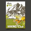 Hiking Adventure Club Advertising Poster Vector Royalty Free Stock Photo