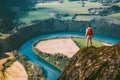 Hiking adventure in mountains Man Royalty Free Stock Photo