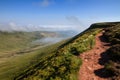 Hiking along the ridge path in the Brecon Beacons National Park