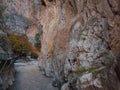 hiking along the Saklikent Gorge in Turkey.