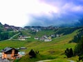 Hiking area. Austria. Landscape with a view of the village