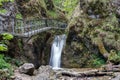 Hiking area, Janosik holes, valley consisting of few narrow gorges located in nature reserve Rozsutec, with numerous waterfalls