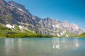 Hiking around Truebsee lake in Swiss Alps, Engelberg