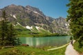 Hiking around Truebsee lake in Swiss Alps, Engelberg