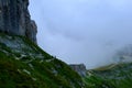 Hiking from Babele to Omu Chalet Route, Bucegi Plateau Royalty Free Stock Photo