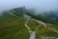 Hiking from Babele to Omu Chalet Route, Bucegi Plateau Royalty Free Stock Photo