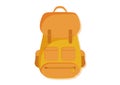 Hiking backpack bag vector flat design. Orange tourist backpack Royalty Free Stock Photo