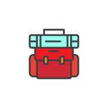 Hiking backpack filled outline icon Royalty Free Stock Photo