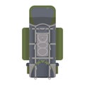 Hiking backpack in flat design. vector illustration isolated on white background.