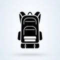 Hiking backpack icon vector, Touristic camping bag symbol, logo illustration. vector Simple modern icon design illustration