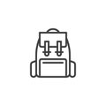 Hiking backpack line icon