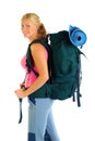 Hiking / Backpaking girl ready for adventure Royalty Free Stock Photo