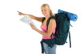 Hiking / Backpaking girl ready for adventure Royalty Free Stock Photo