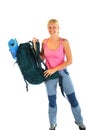 Hiking / Backpaking girl ready for adventure Royalty Free Stock Photo