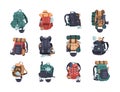 Hiking bags. Camping and travel rucksack for mountain hiking and expedition. Military adventure knapsack. Active outdoor