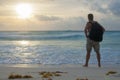 Hiking beach at sunrise