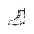 Hiking boot hand drawn outline doodle icon.
