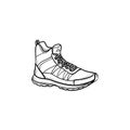 Hiking boot hand drawn outline doodle icon. Royalty Free Stock Photo