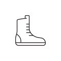 Hiking boot line icon. linear style sign for mobile concept and web design. Mens boots shoe outline icon. Symbol, logo