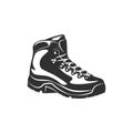 Hiking boot shoe black and white Royalty Free Stock Photo