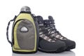 Hiking boots and canteen