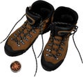 Hiking Boots with Compass - Isolated Royalty Free Stock Photo