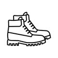 Hiking boots icon. Constructor work boot. Hiking boots mountain shoes Royalty Free Stock Photo