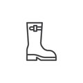 Hiking boots line icon