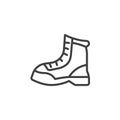 Hiking boots line icon